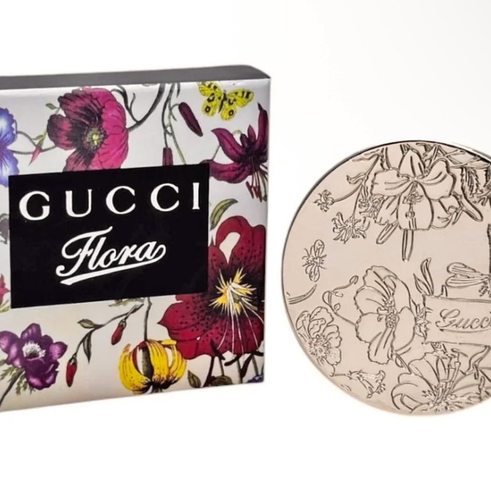 Gucci Flora Engraved Double-sided Mirror in Box - Nature Inspired GWP